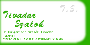 tivadar szalok business card