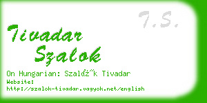 tivadar szalok business card